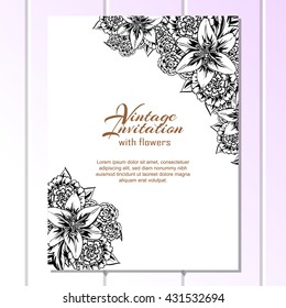 Invitation with floral background