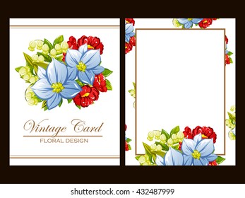 Invitation with floral background