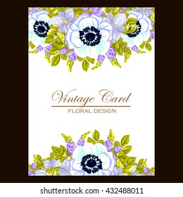 Invitation with floral background