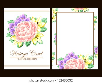 Invitation with floral background