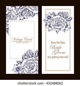 Invitation with floral background