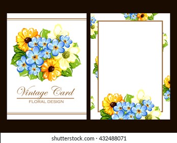 Invitation with floral background