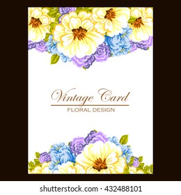 Invitation with floral background