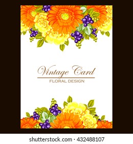 Invitation with floral background