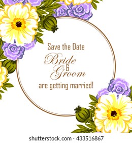 Invitation with floral background