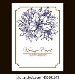 Invitation with floral background