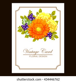 Invitation with floral background