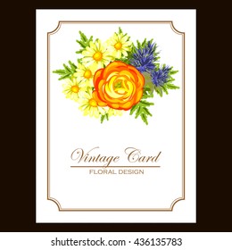 Invitation with floral background