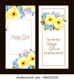 Invitation with floral background