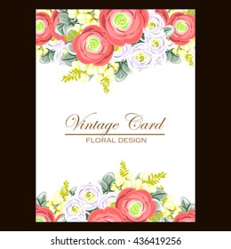 Invitation with floral background