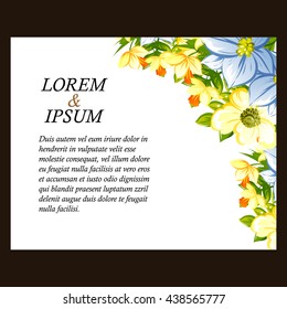 Invitation with floral background