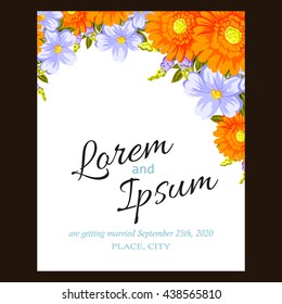 Invitation with floral background