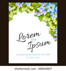 Invitation with floral background