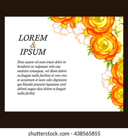 Invitation with floral background