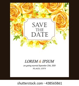 Invitation with floral background