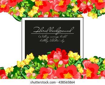 Invitation with floral background