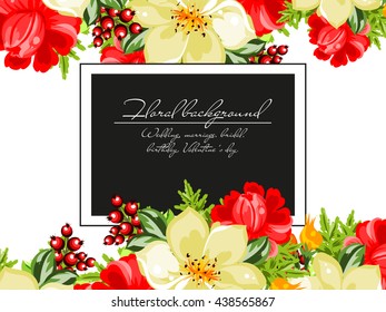 Invitation with floral background