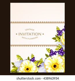 Invitation with floral background