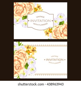 Invitation with floral background