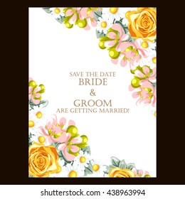 Invitation with floral background