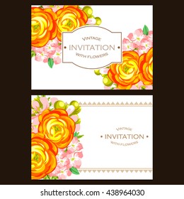 Invitation with floral background