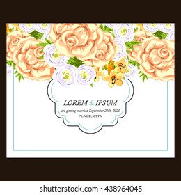 Invitation with floral background