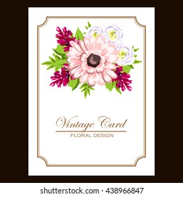 Invitation with floral background