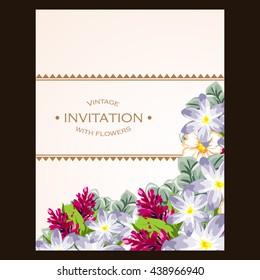 Invitation with floral background