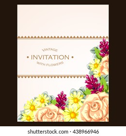 Invitation with floral background