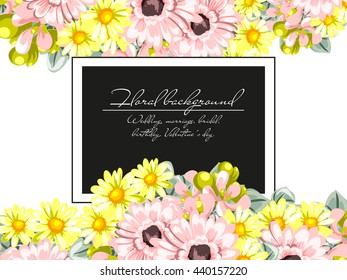 Invitation with floral background