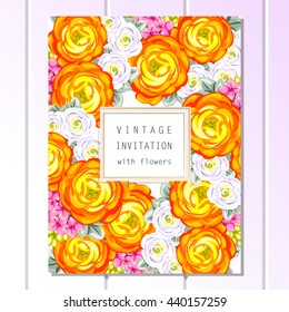 Invitation with floral background