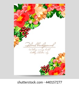 Invitation with floral background