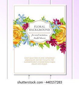 Invitation with floral background