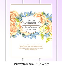 Invitation with floral background