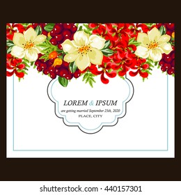 Invitation with floral background