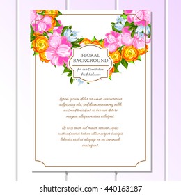 Invitation with floral background