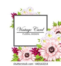 Invitation with floral background
