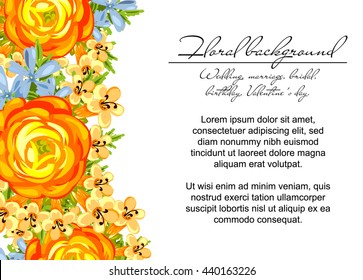 Invitation with floral background
