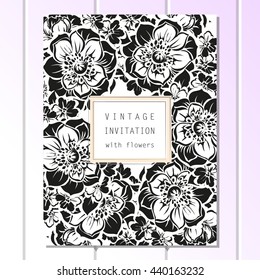 Invitation with floral background