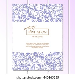 Invitation with floral background