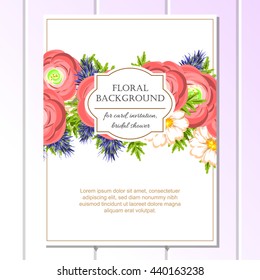 Invitation with floral background