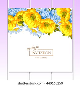 Invitation with floral background