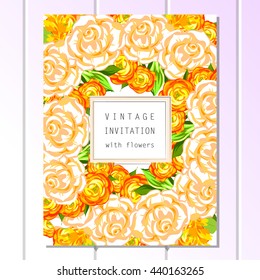 Invitation with floral background