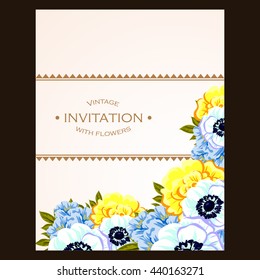 Invitation with floral background