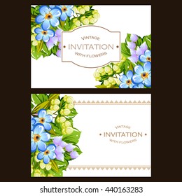 Invitation with floral background