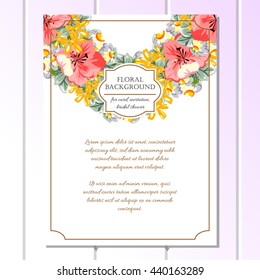 Invitation with floral background