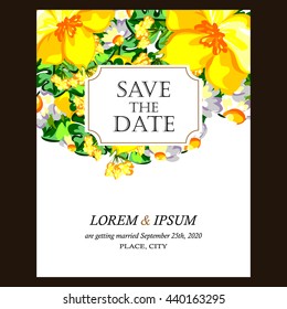 Invitation with floral background