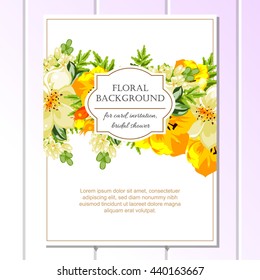 Invitation with floral background