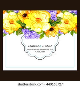 Invitation with floral background