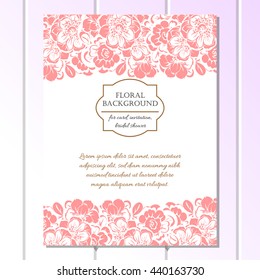 Invitation with floral background